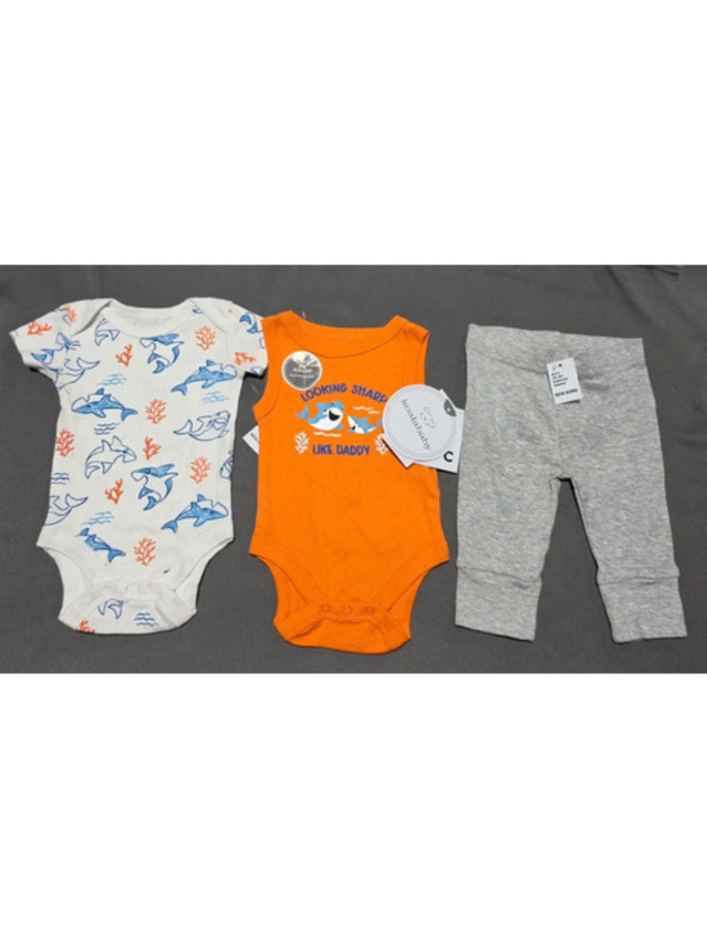 NWT Koala Baby 3pc Shark Set Newborn Boy
